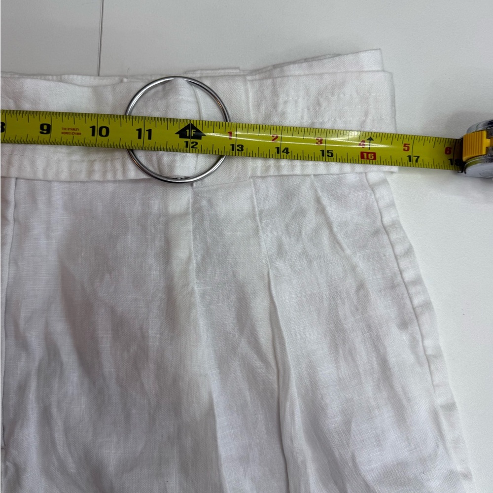 MNG Mango 100% Linen Belted
Bermuda Shorts in White sz 4 - Picture 5 of 8